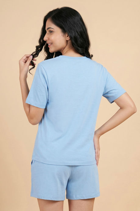 Zivame Mickey & Friends Knit Cotton Loungewear Short Set - Dutch Canal — image 3